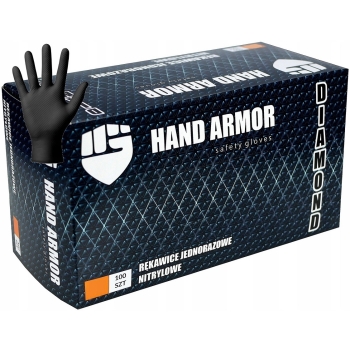 RĘKAWICZKI NITRYLOWE HAND ARMOR DIAMOND L BLACK 100szt.